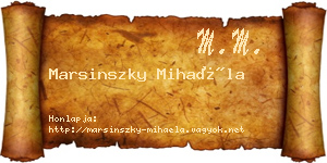 Marsinszky Mihaéla névjegykártya
